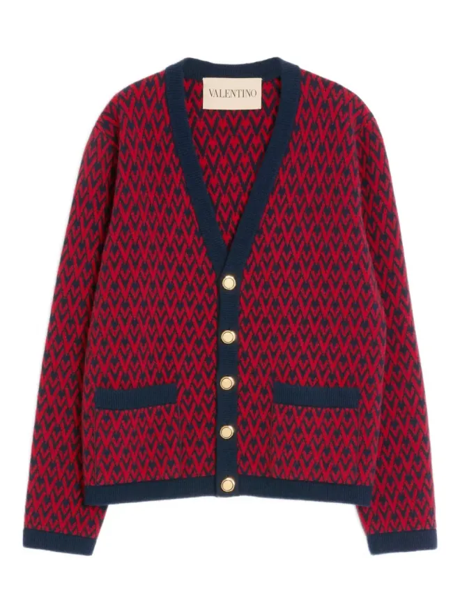 Valentino Garavani Valentino Garavani Vパターン カーディガンの商品画像