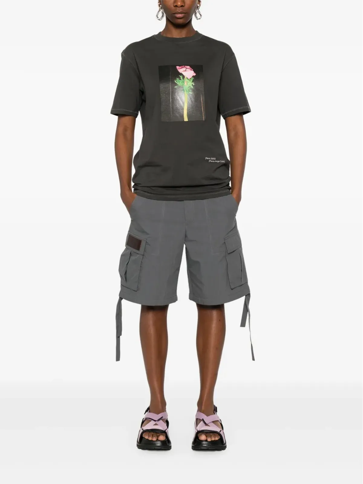 Carrer プリントTシャツ - グレー - 画像3