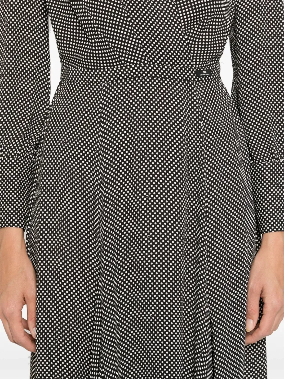 Elisabetta Franchi 水玉柄ミディドレス ブラック - 画像5