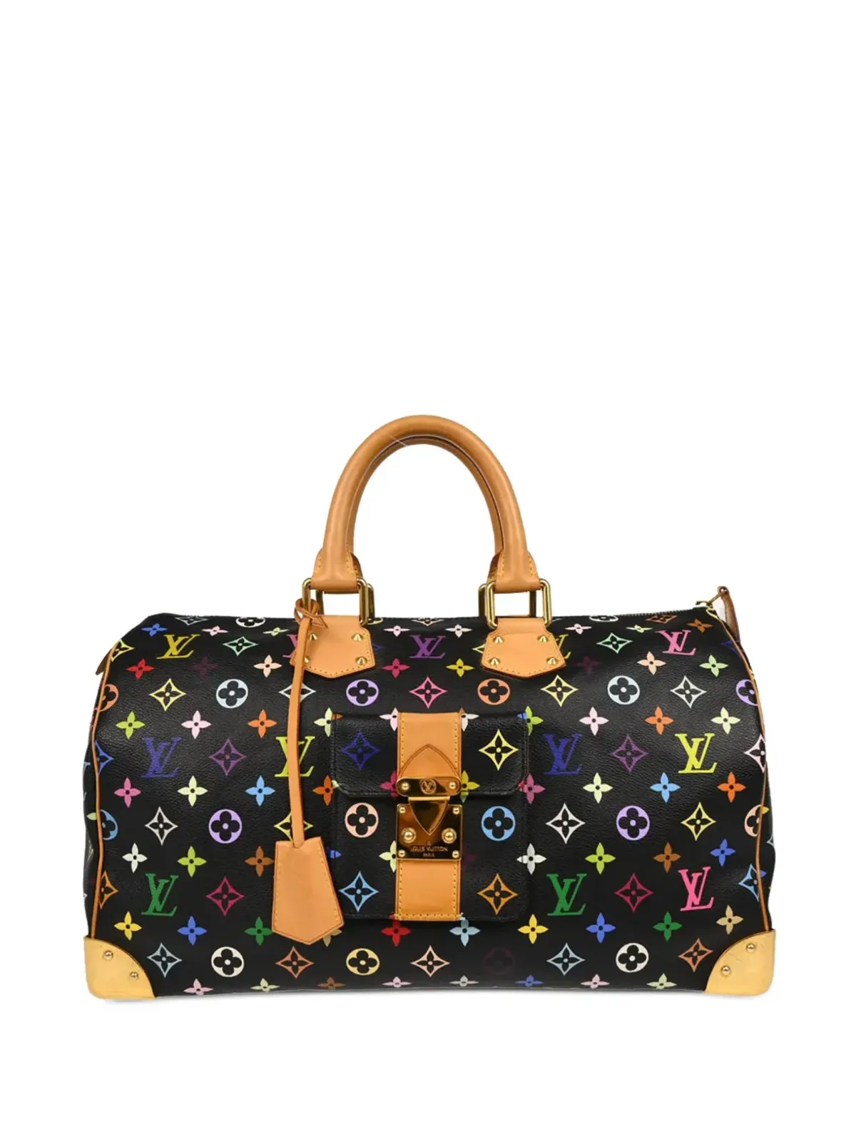 Louis Vuitton ビンテージ Takashi Murakami 2011 Speedy 40 ハンドバッグ ブラック - 画像1