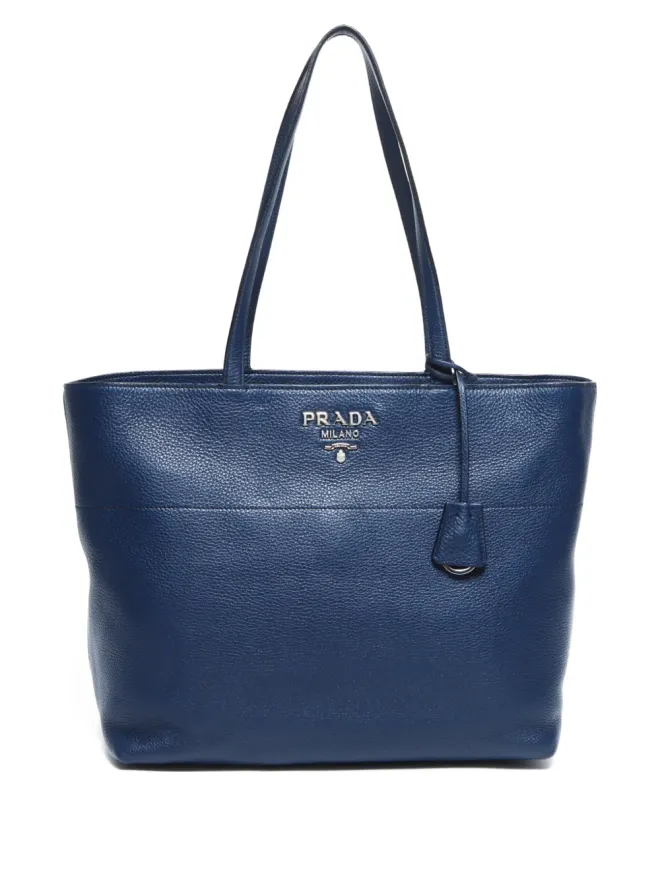 Prada Pre-Owned Prada ビンテージ レザー トートバッグ ブルーの商品画像