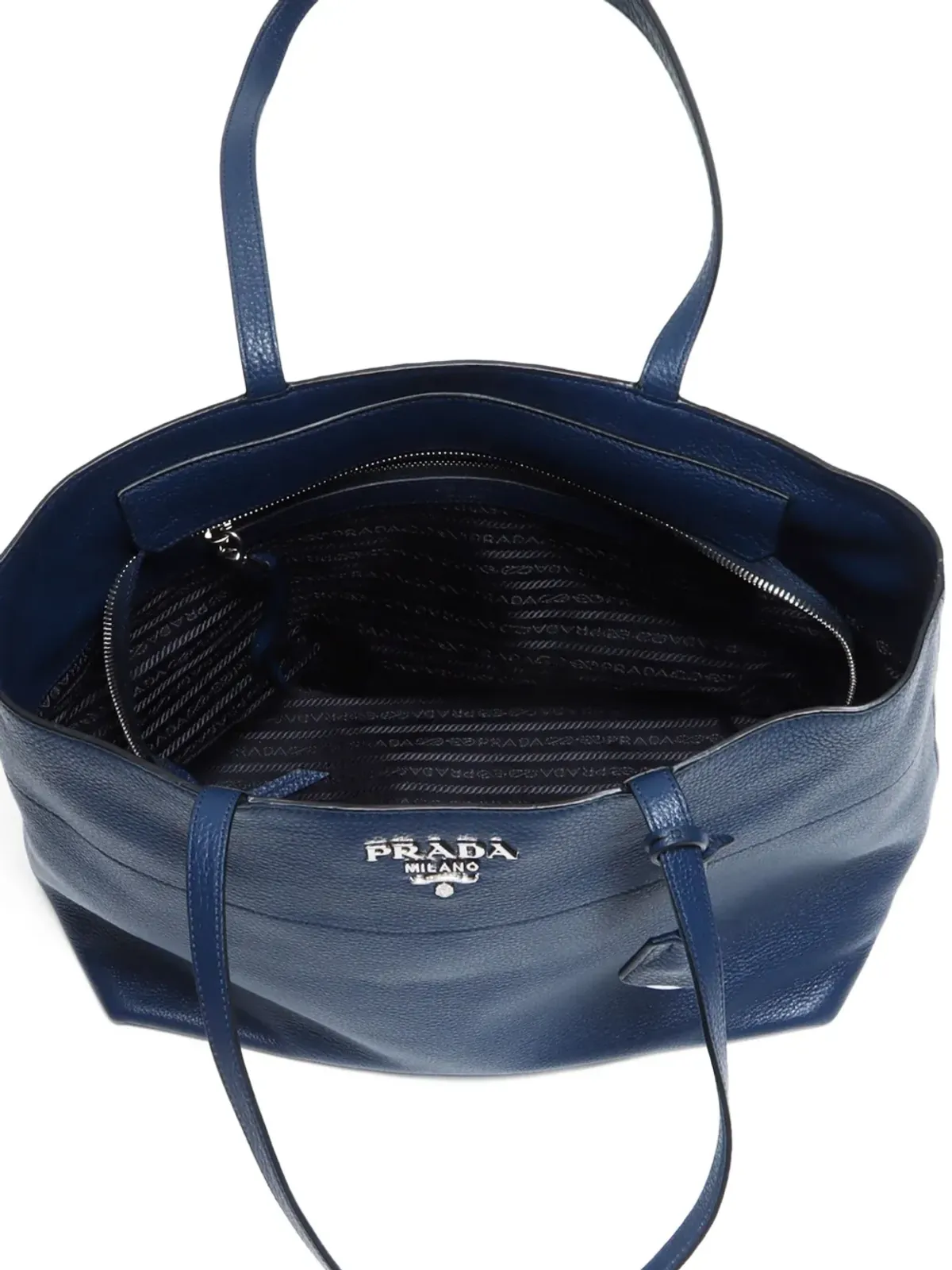 Prada ビンテージ レザー トートバッグ ブルー - 画像5
