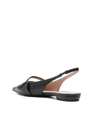 Emporio Armani レザー バレエフラット ブラック - サムネイル3