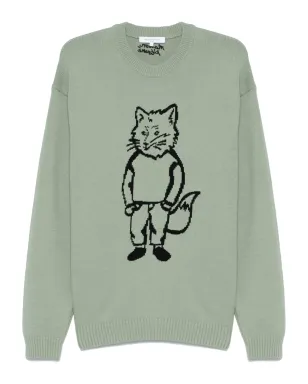 Maison Kitsuné キツネのインターシャ柄セーター - サムネイル1