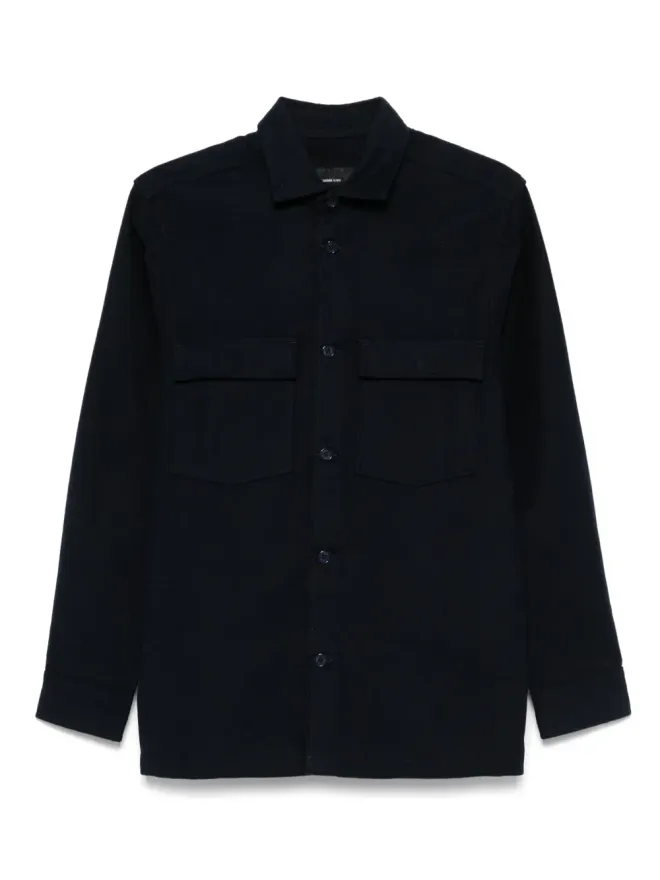 REMUS UOMO REMUS UOMO コットンオーバーシャツ ブルーの商品画像