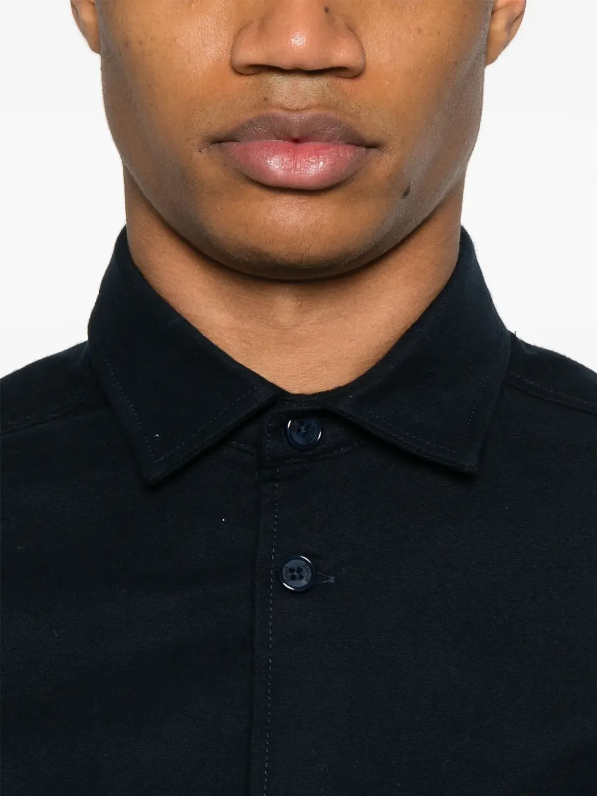 REMUS UOMO コットンオーバーシャツ ブルー - 画像5