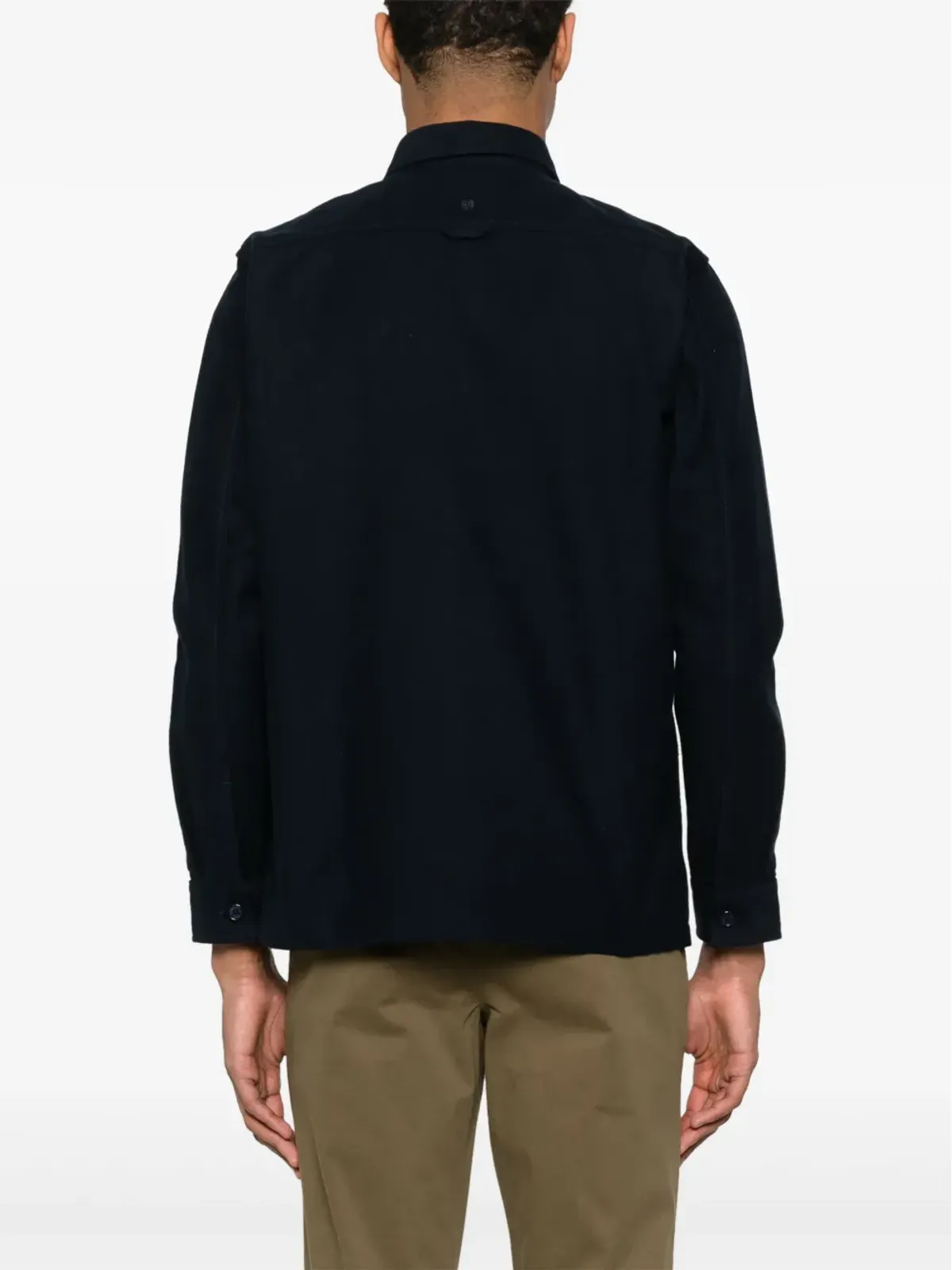 REMUS UOMO コットンオーバーシャツ ブルー - 画像4