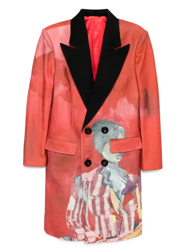 KidSuper KidSuper Watercolor girl coat - Redの商品画像