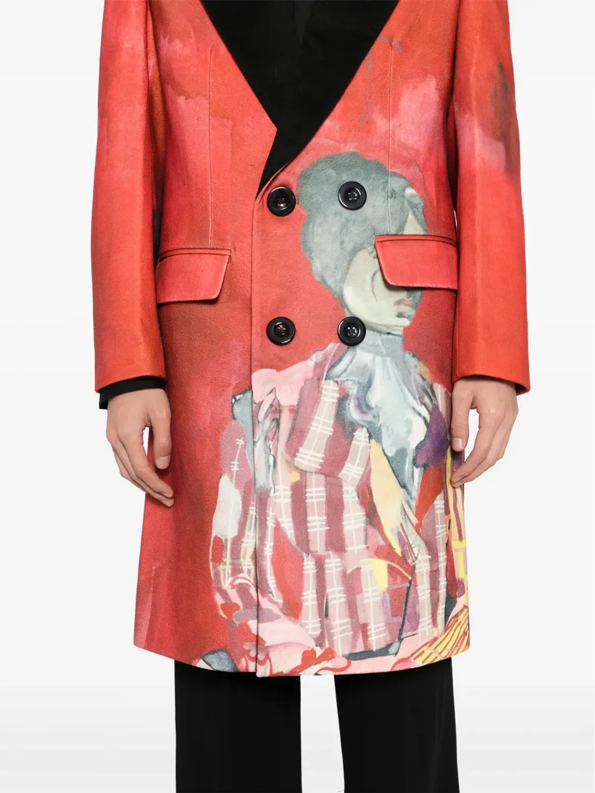 KidSuper Watercolor girl coat - Red - 画像5