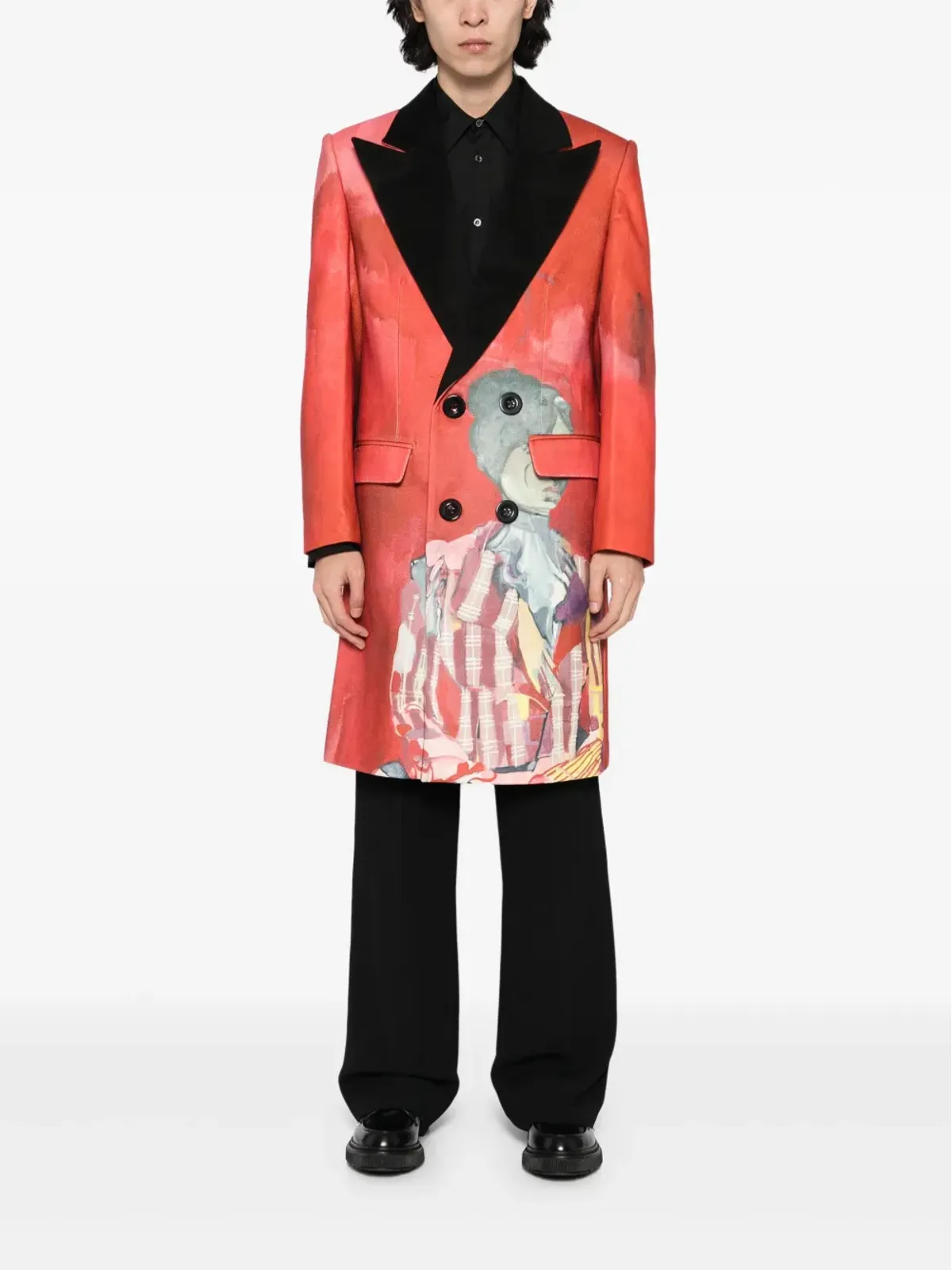KidSuper Watercolor girl coat - Red - 画像2