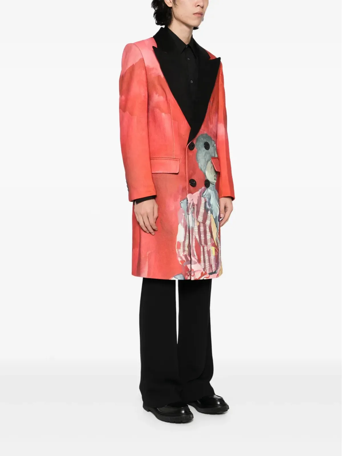 KidSuper Watercolor girl coat - Red - 画像3