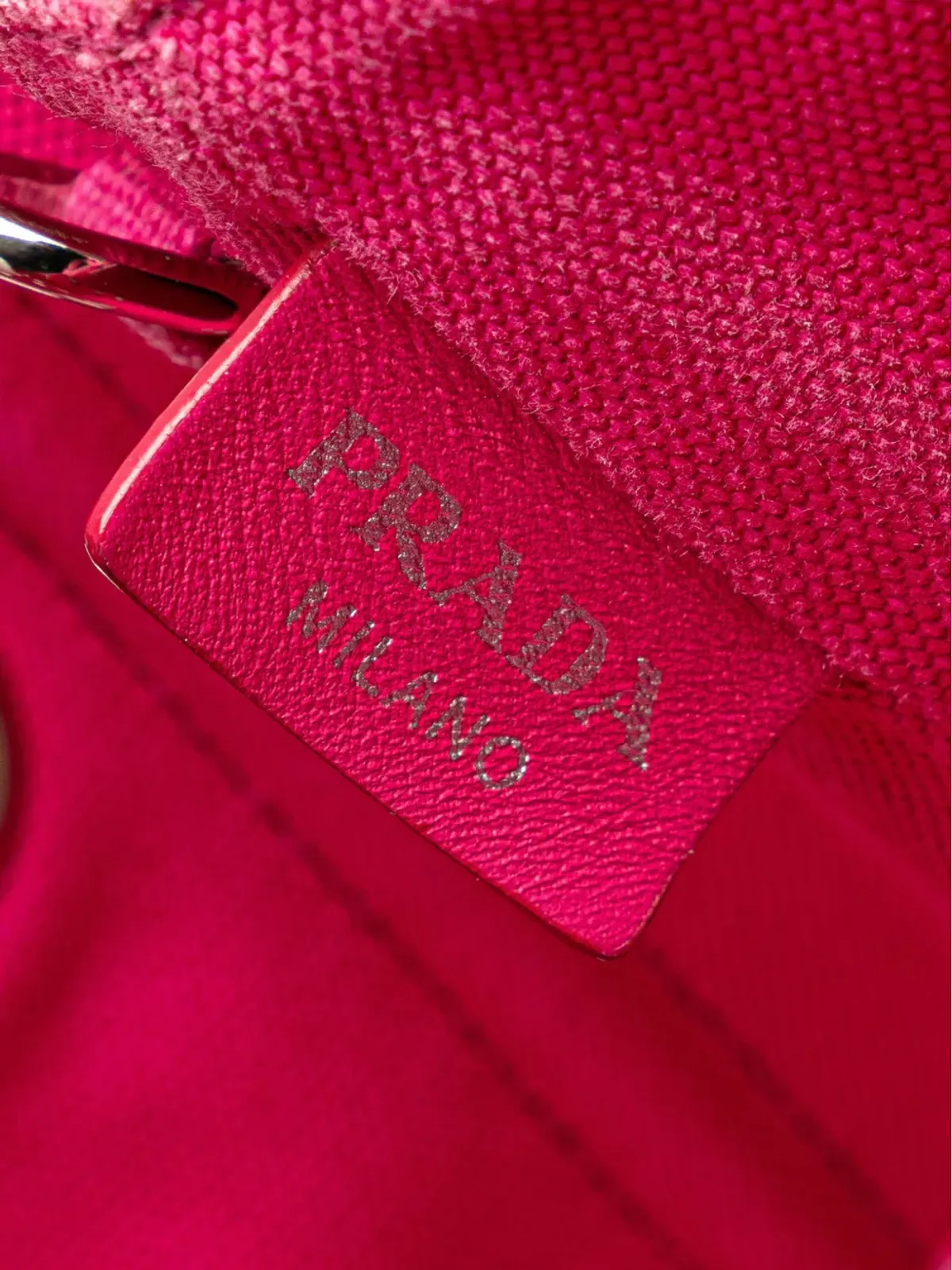 Prada ビンテージ 2013-2024年 小型キャンバス地 カナパ グロメット サッチェル - ピンク - 画像5