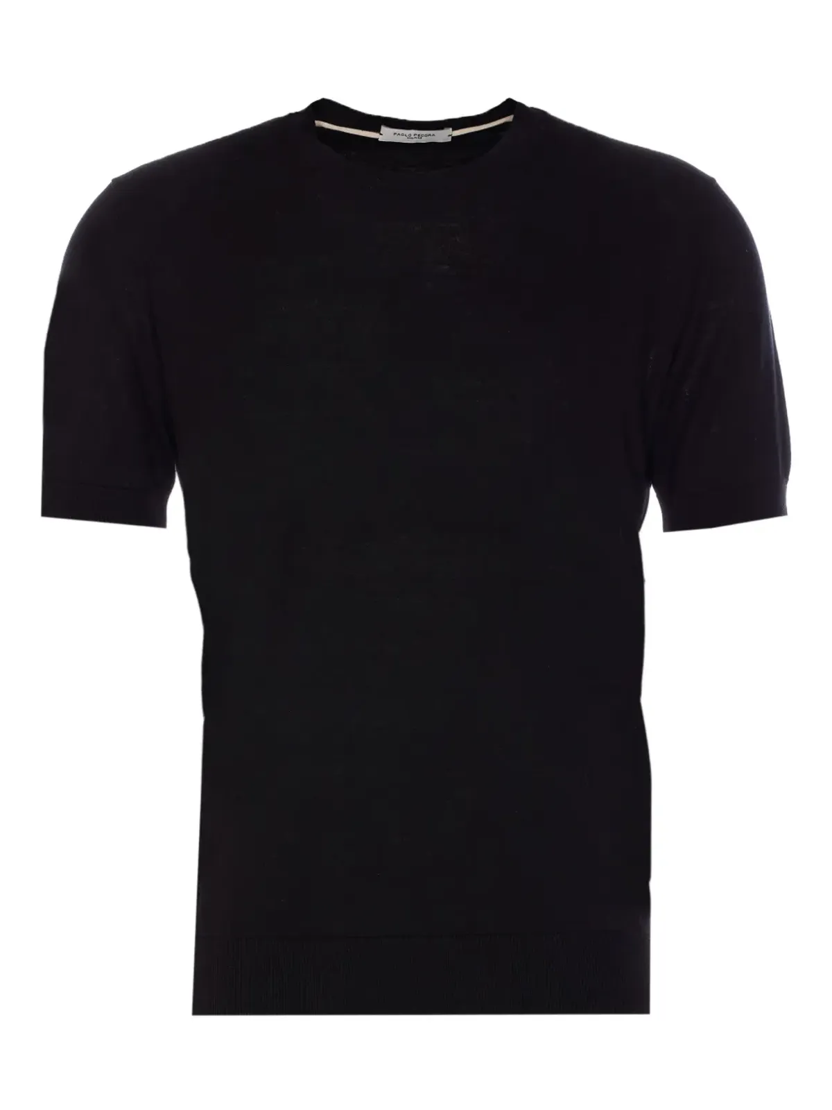 Paolo Pecora シルクブレンドTシャツ ブラック - 画像1