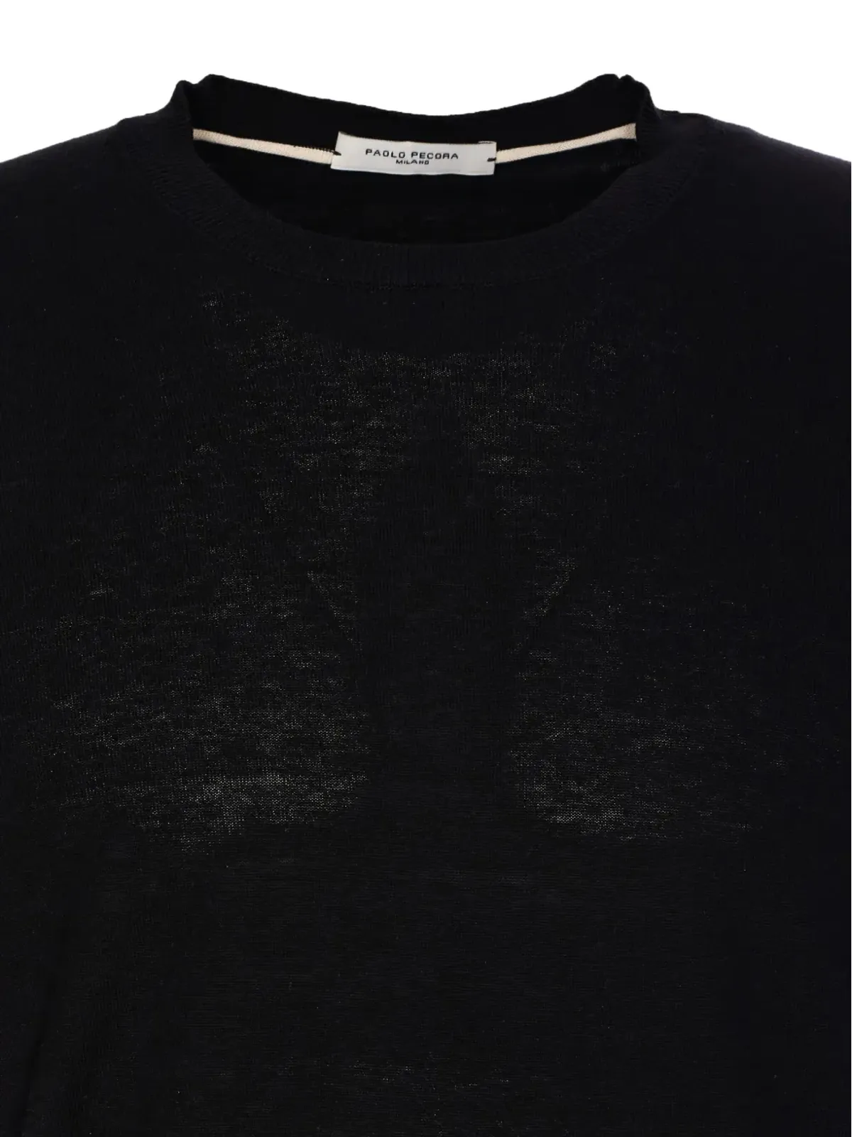 Paolo Pecora シルクブレンドTシャツ ブラック - 画像4