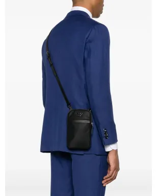Emporio Armani ロゴプレート付き スマホバッグ ブラック - サムネイル2