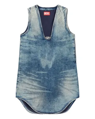 Diesel デニムノースリーブVネックミニドレス - サムネイル1