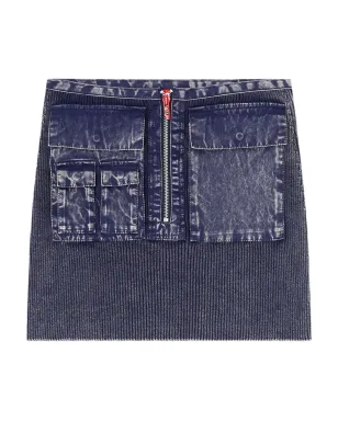 Diesel M-Meryn ジップフロントポケット付きミニスカート ブルー - サムネイル1