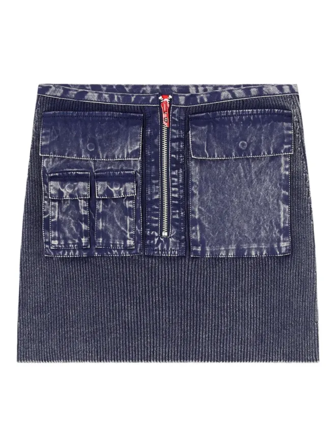 Diesel Diesel M-Meryn ジップフロントポケット付きミニスカート ブルーの商品画像