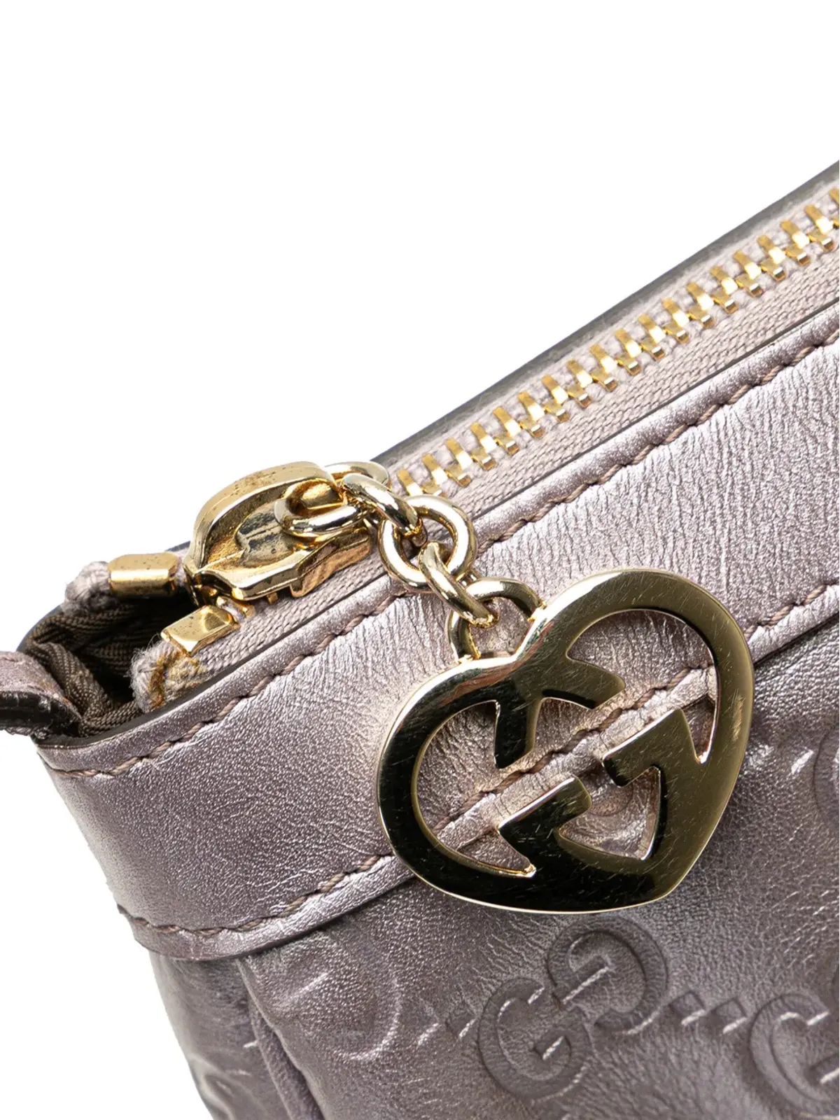 Gucci ビンテージ 2000-2015 小型メタリック Guccissima ラブリー クロスボディバッグ - 画像5