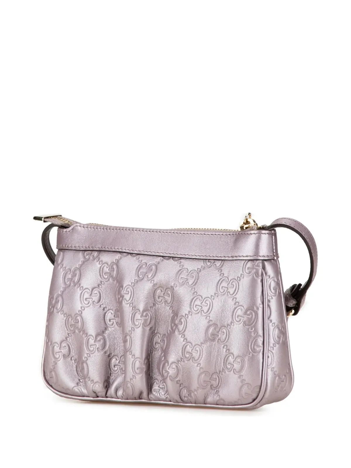Gucci ビンテージ 2000-2015 小型メタリック Guccissima ラブリー クロスボディバッグ - 画像2