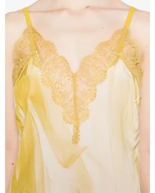 Elisabetta Franchi レーストリム マキシドレス - イエロー - サムネイル5