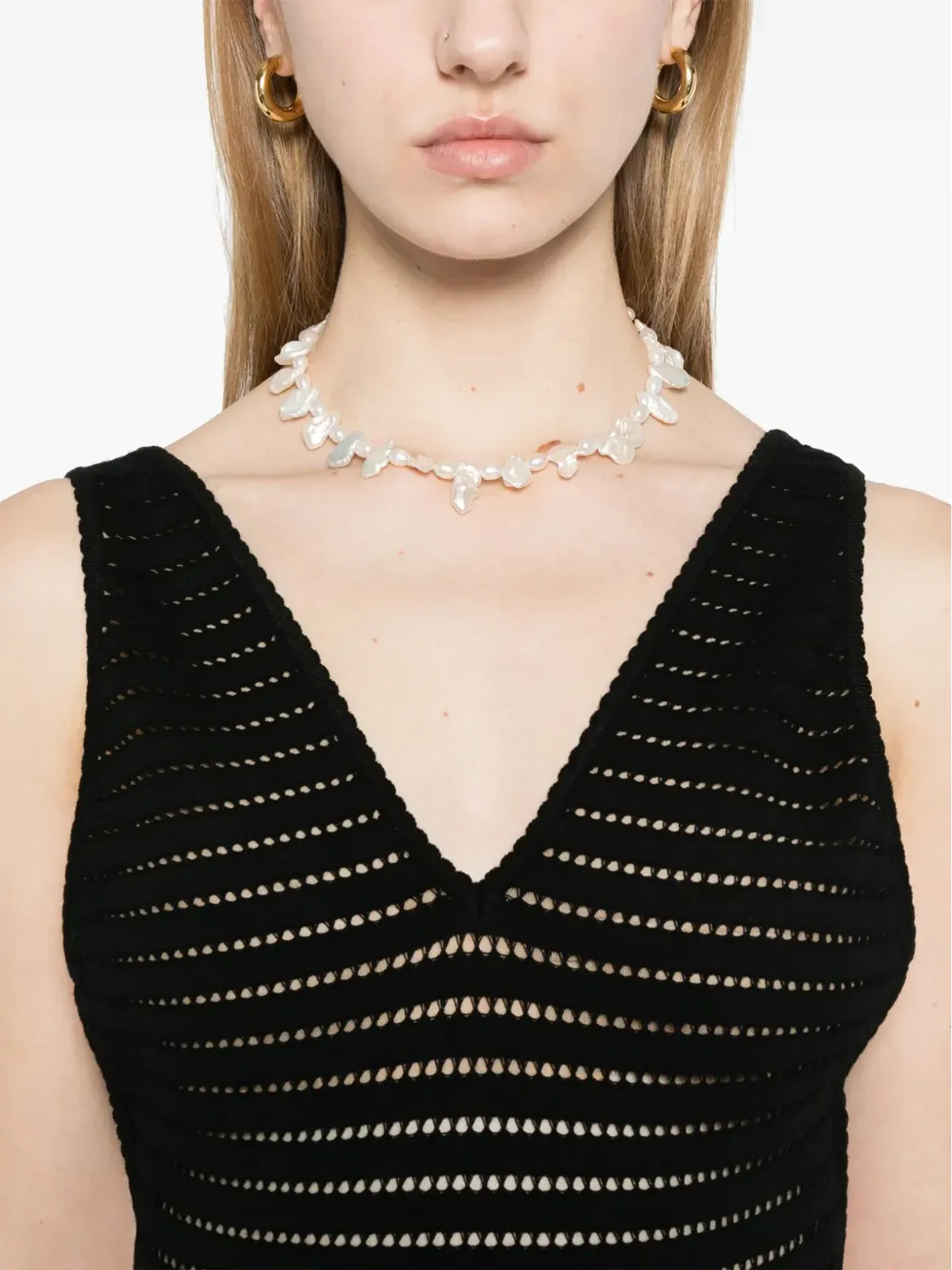 Elisabetta Franchi オープンニットマキシドレス - 画像5