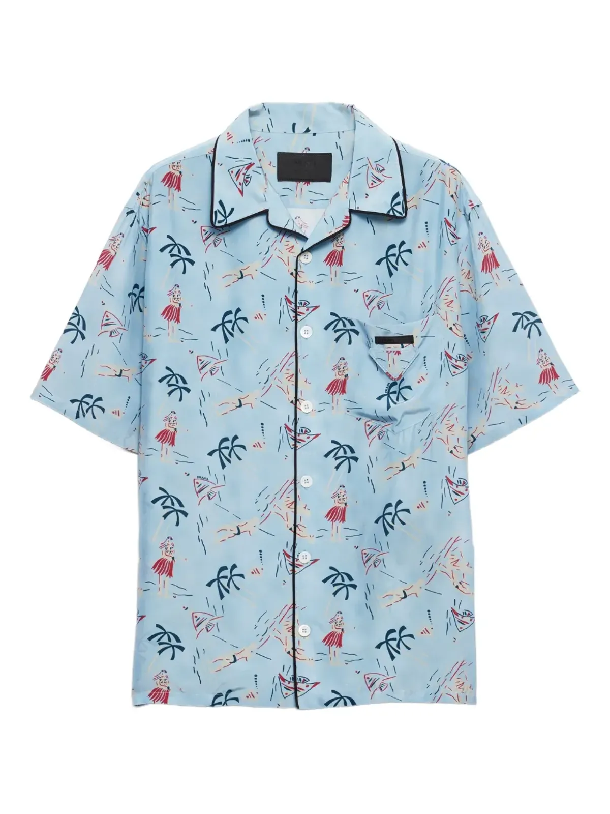 Prada グラフィックプリントボウリングシャツ - 画像1