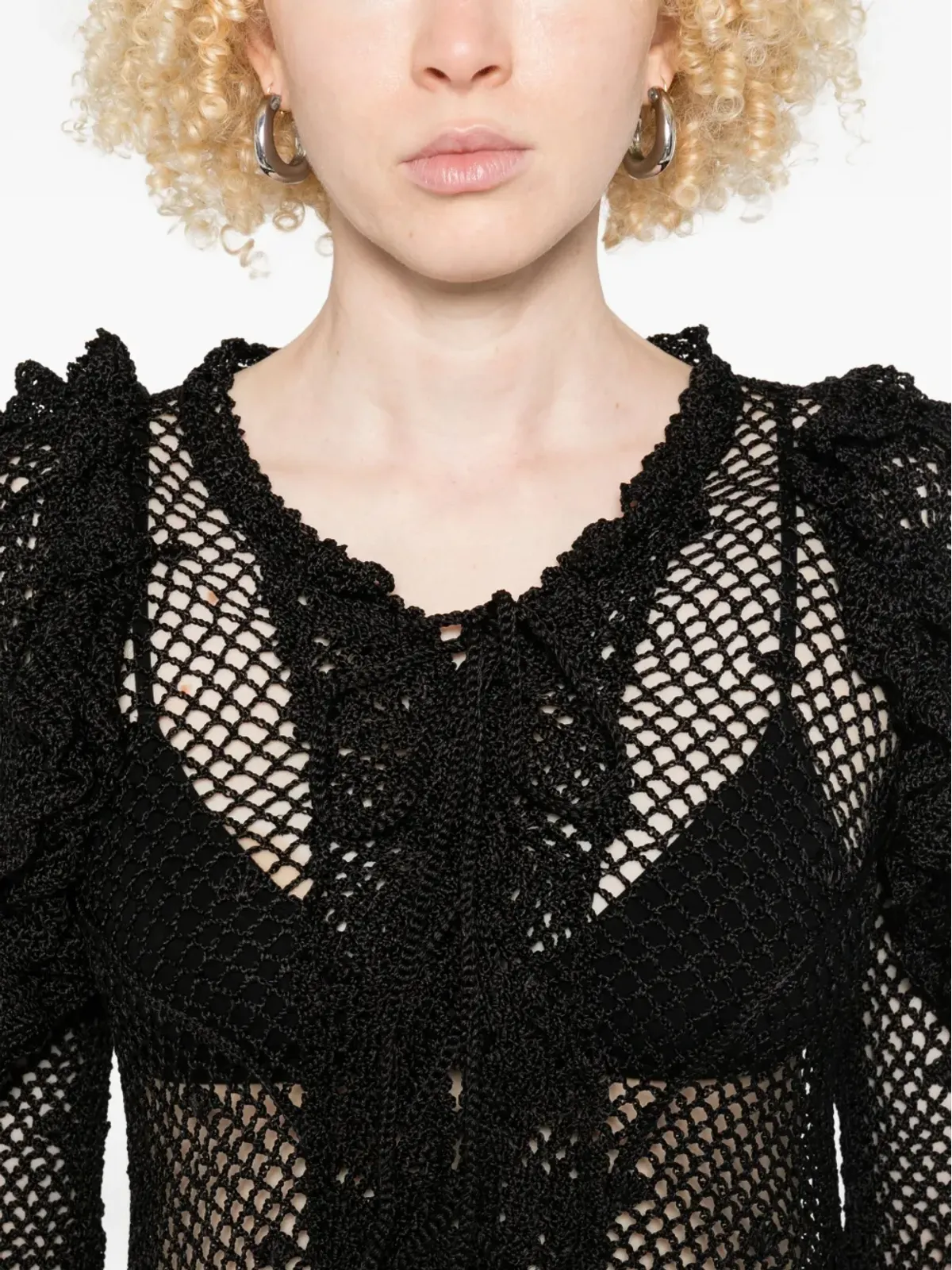 Judy Turner ルクレツィア フリル付き クロシェ トップス - 画像5