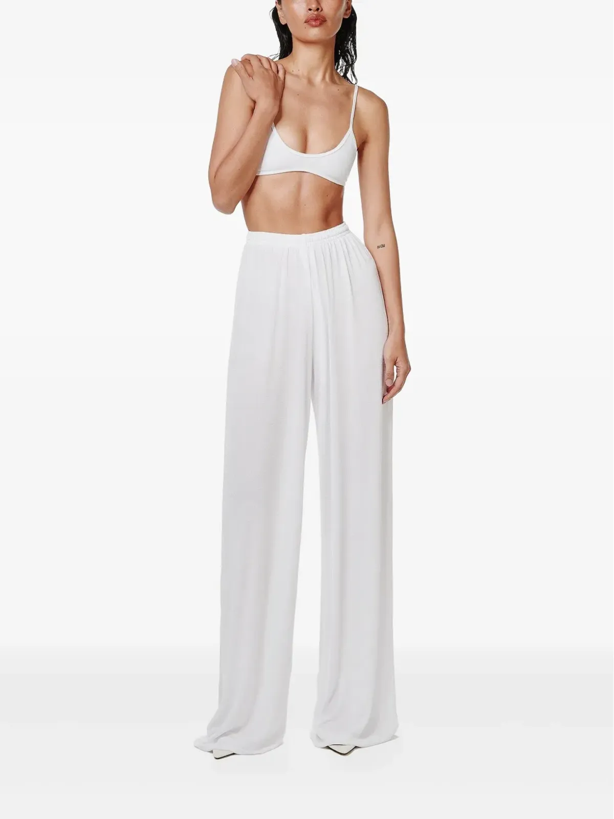 ANNAFOXY high-waisted palazzo trousers - White - 画像3