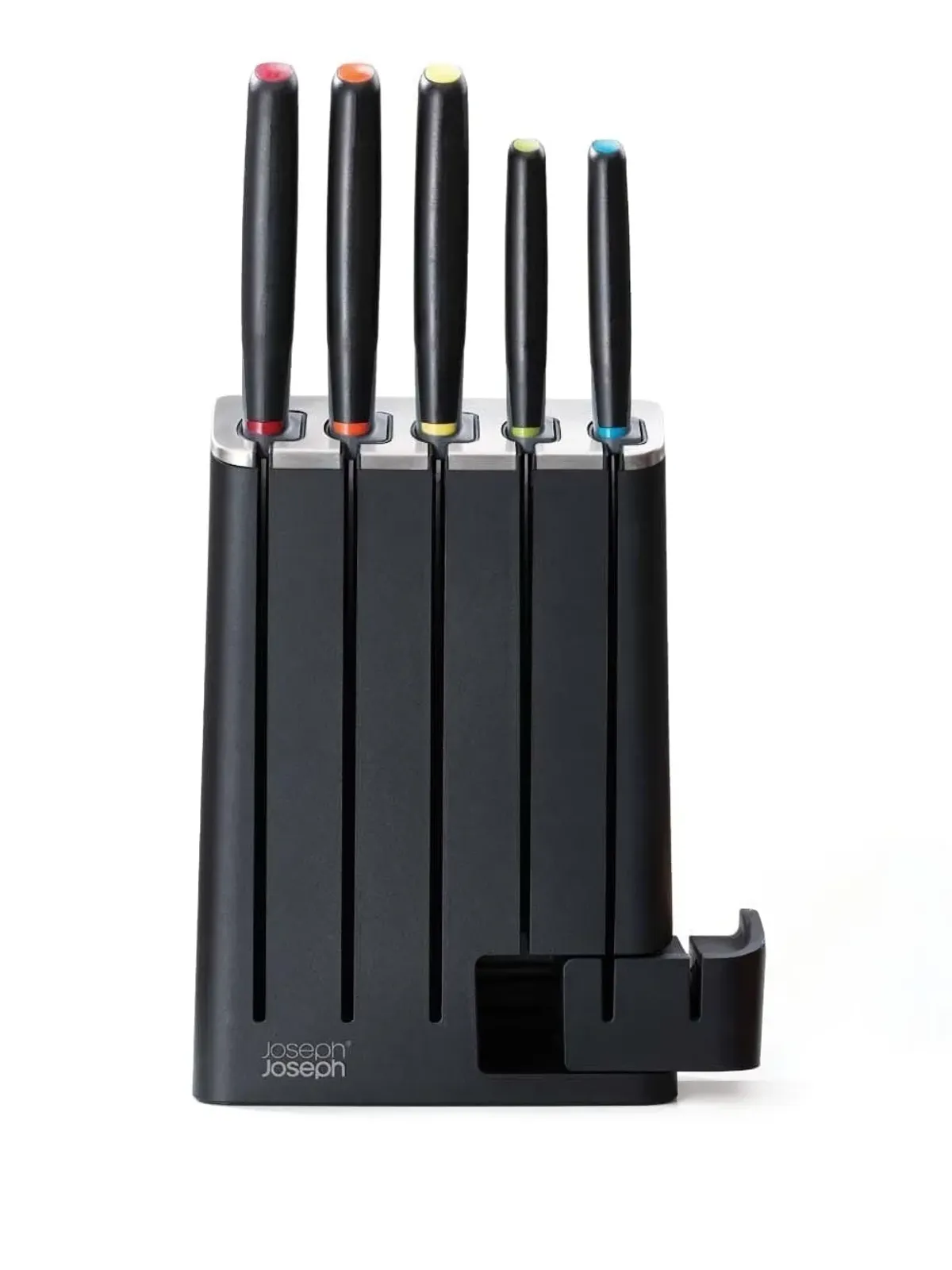 Joseph Joseph Elevate™ SlimBlock ナイフ（シャープナー付き）5本セット - ブラック - 画像1