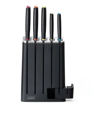 Joseph Joseph Elevate™ SlimBlock ナイフ（シャープナー付き）5本セット - ブラック - サムネイル1