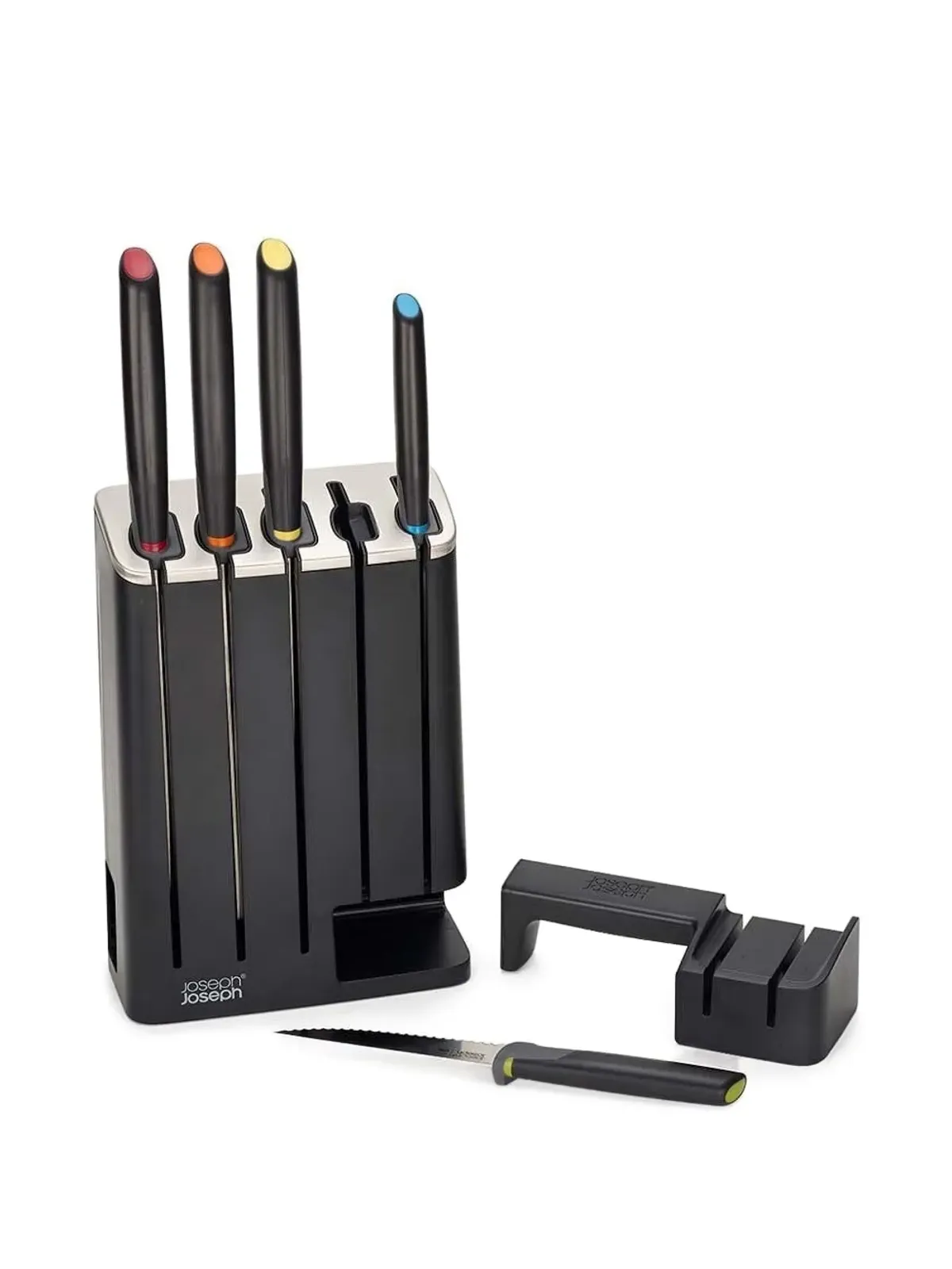 Joseph Joseph Elevate™ SlimBlock ナイフ（シャープナー付き）5本セット - ブラック - 画像2