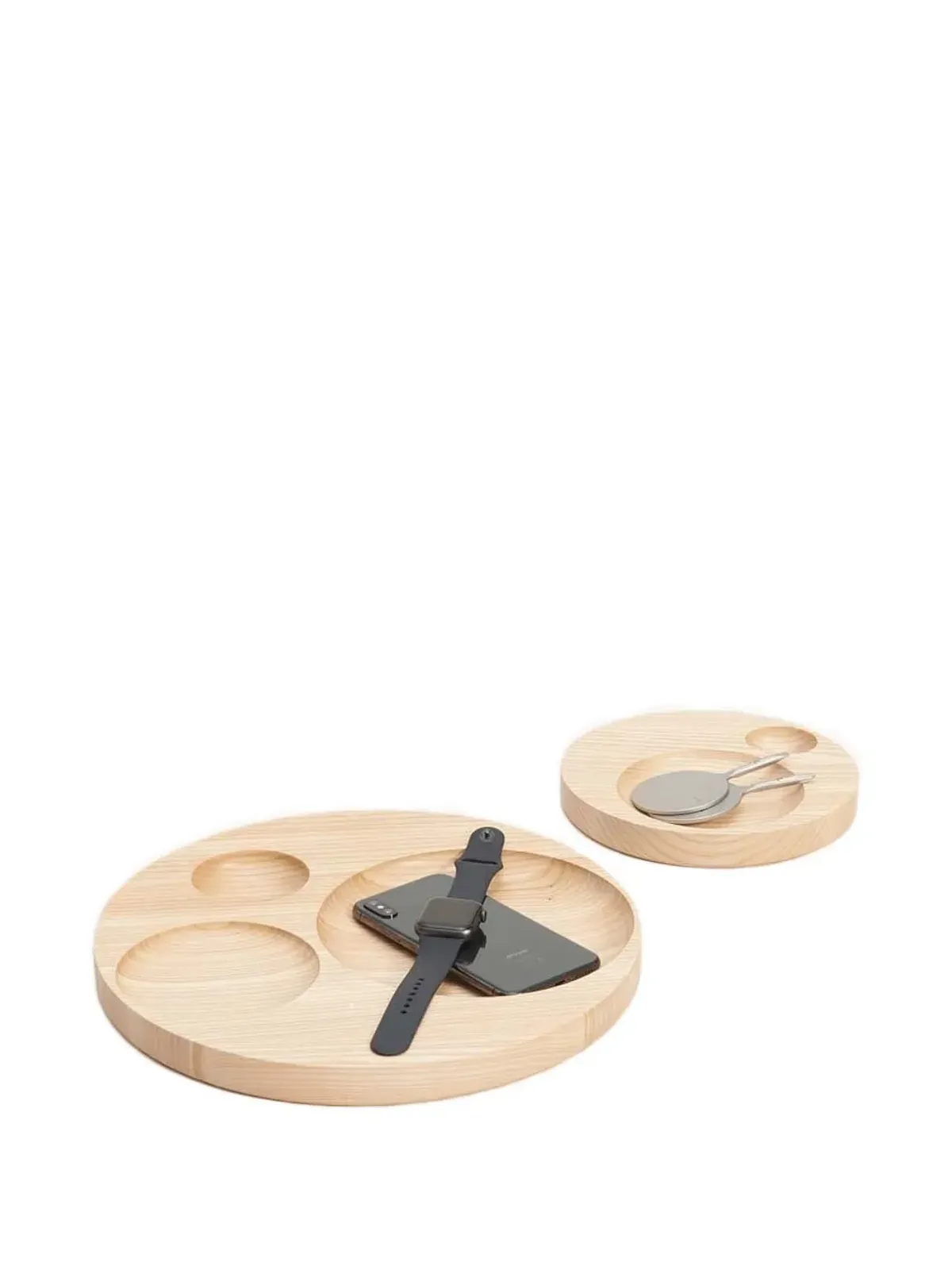 Tre Product circular-cutout wooden tray - Neutrals - 画像1