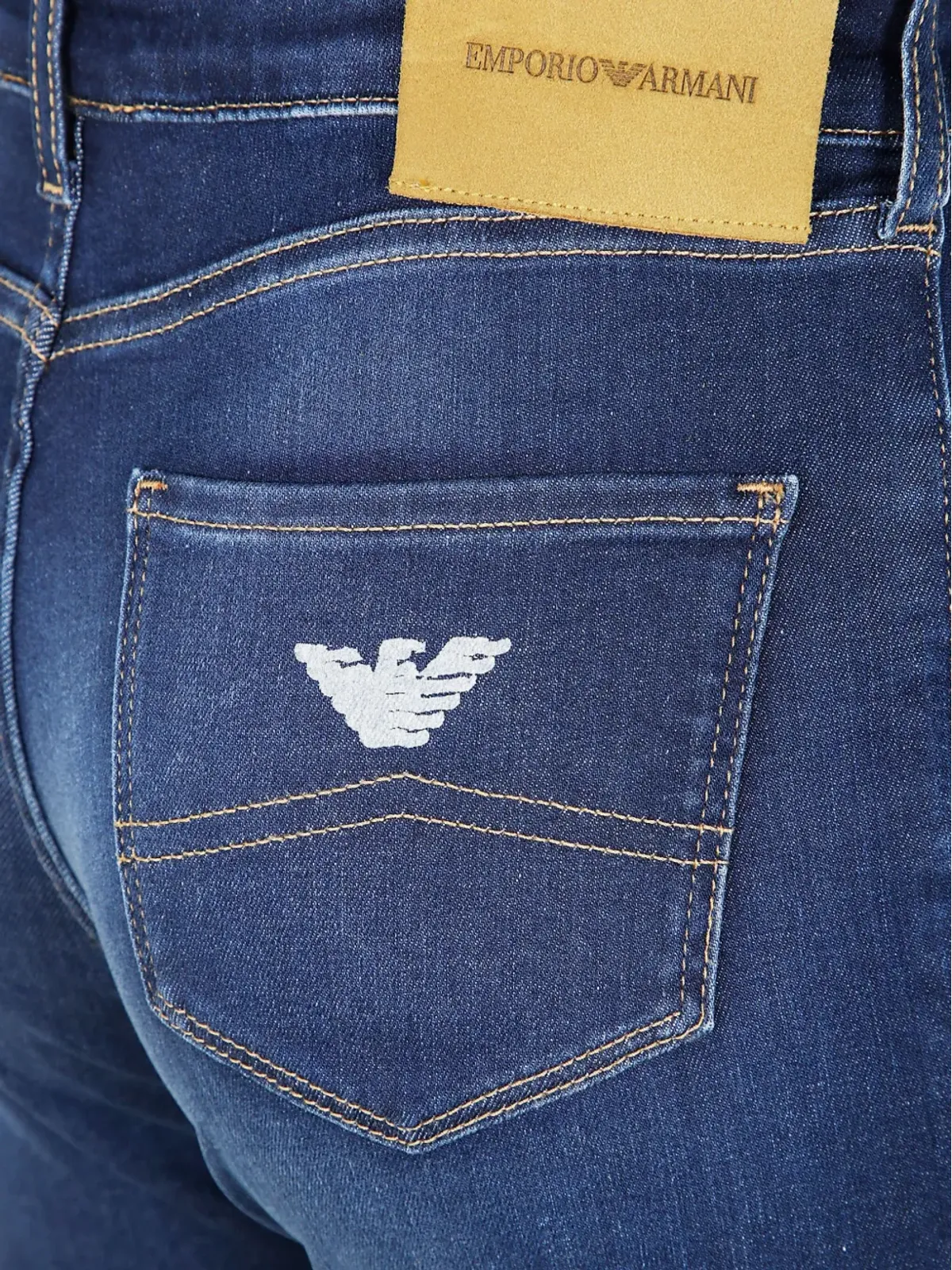 Emporio Armani ミッドライズ スキニー ジーンズ ブルー - 画像3