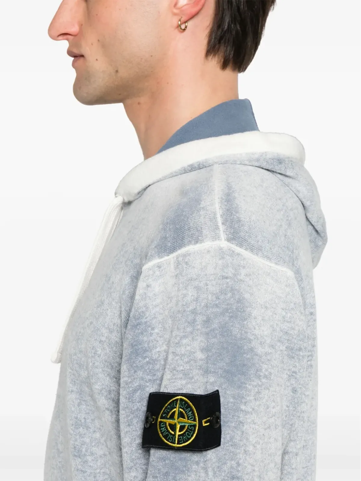 Stone Island コンパスパッチ付きフーディ ブルー - 画像5
