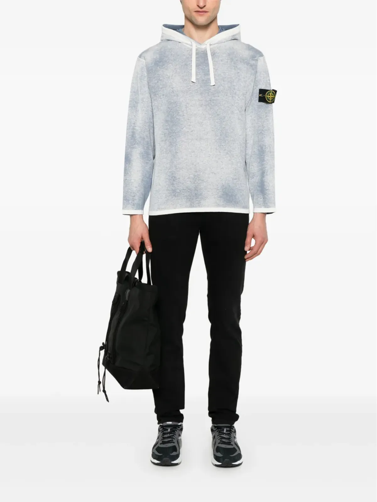 Stone Island コンパスパッチ付きフーディ ブルー - 画像2