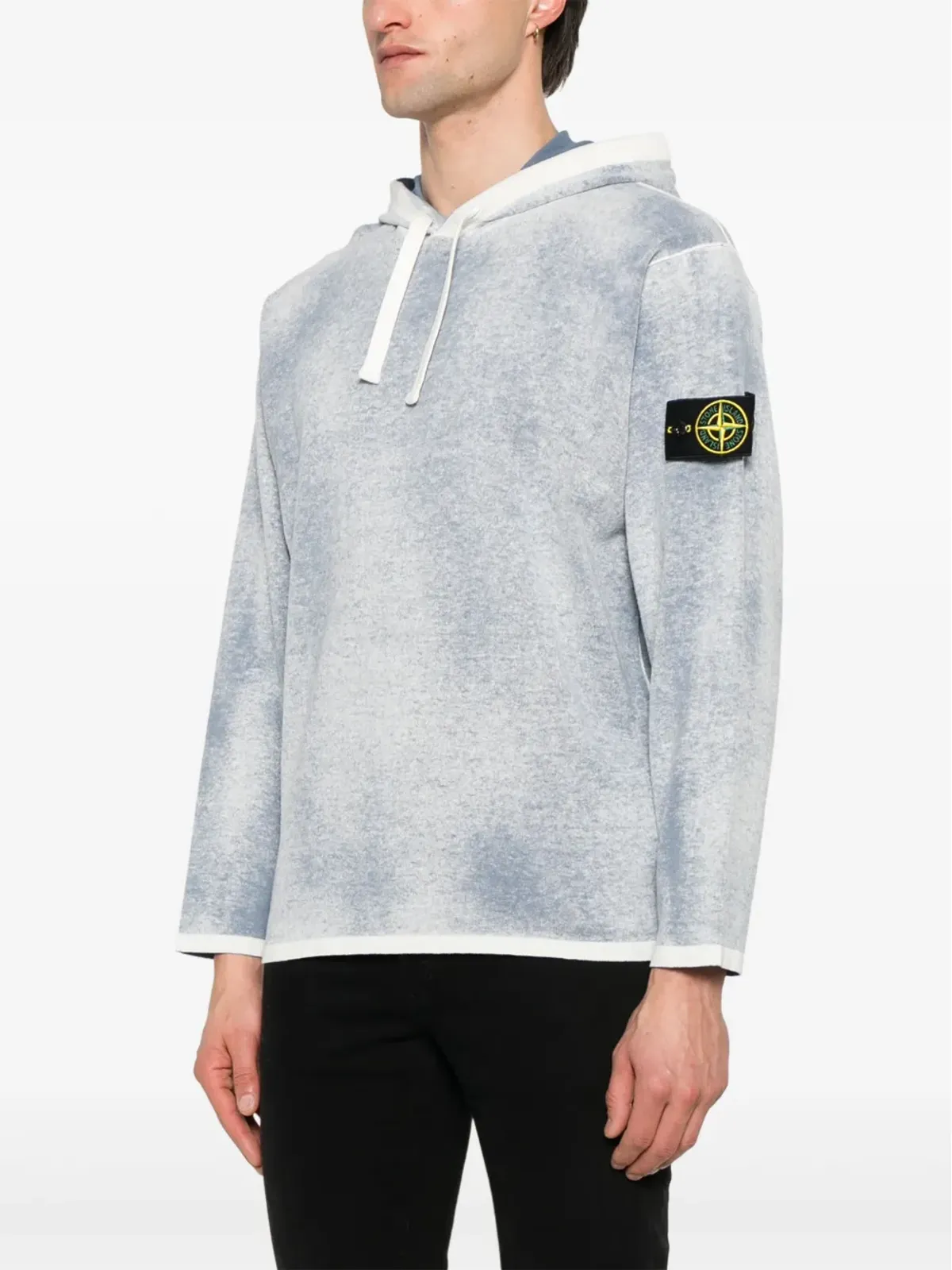 Stone Island コンパスパッチ付きフーディ ブルー - 画像3