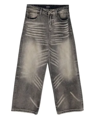 Ground Zero グレーのヒゲ加工ジーンズ - サムネイル1