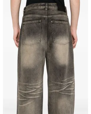 Ground Zero グレーのヒゲ加工ジーンズ - サムネイル5