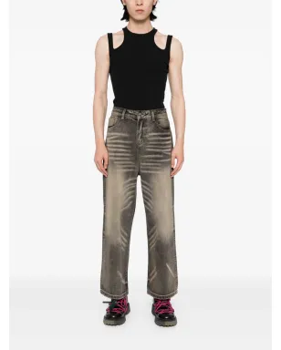 Ground Zero グレーのヒゲ加工ジーンズ - サムネイル2