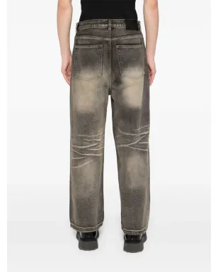 Ground Zero グレーのヒゲ加工ジーンズ - サムネイル4