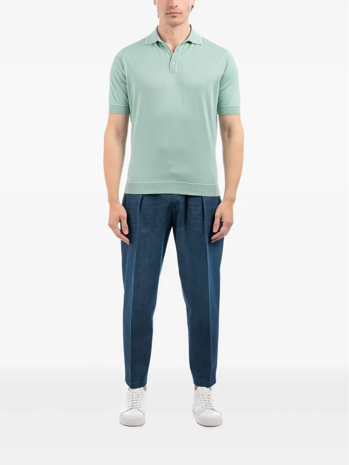 Filippo De Laurentiis パイプドポロシャツ - 画像2