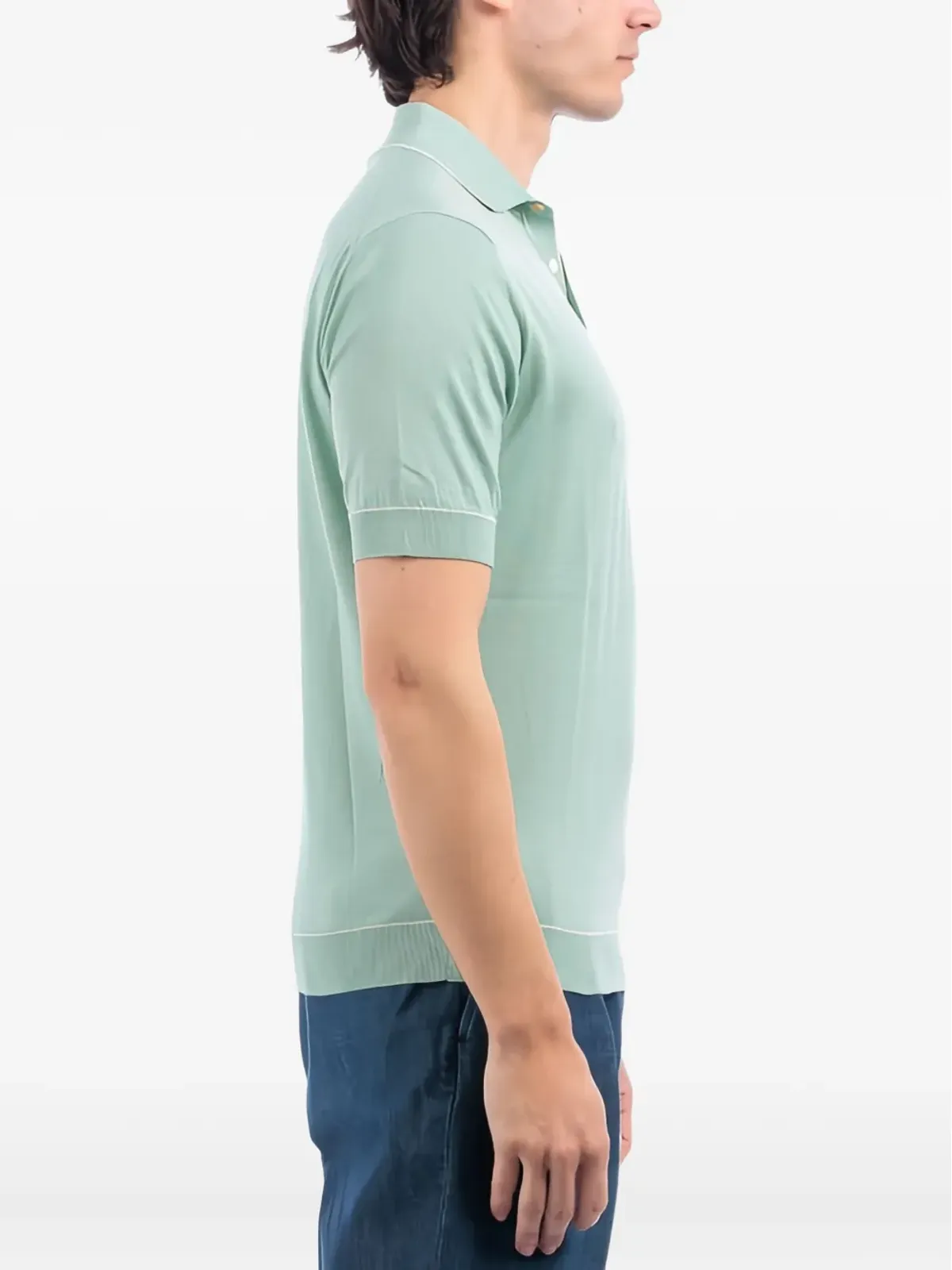 Filippo De Laurentiis パイプドポロシャツ - 画像3