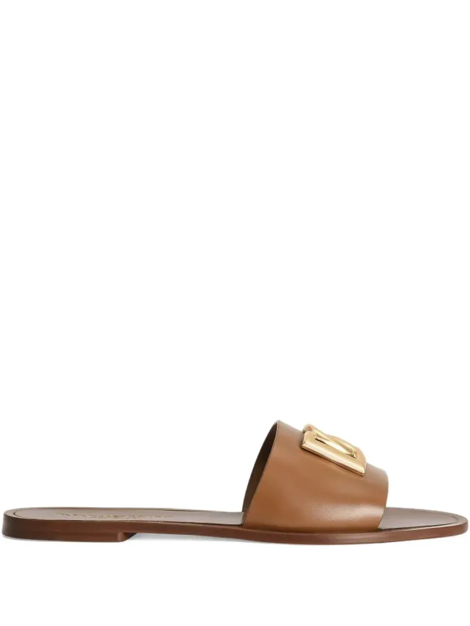 Dolce & Gabbana Dolce & Gabbana レザー スリッパ ブラウンの商品画像