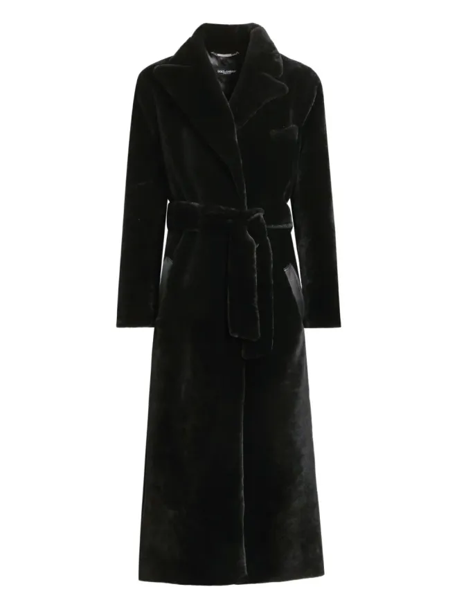 Dolce & Gabbana Dolce & Gabbana シングルブレスト シアリングコート - ブラックの商品画像
