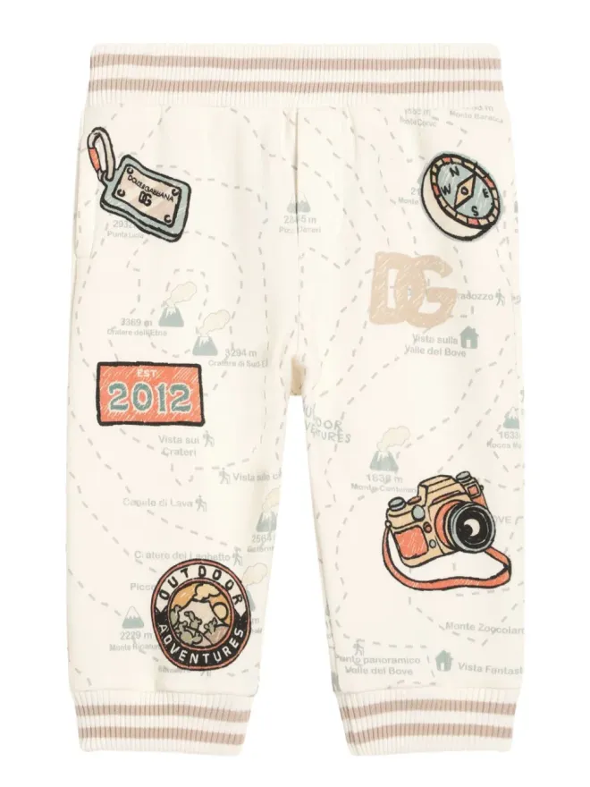 Dolce & Gabbana Kids Dolce & Gabbana Kids 地図プリントアップリケ付きレギンスの商品画像