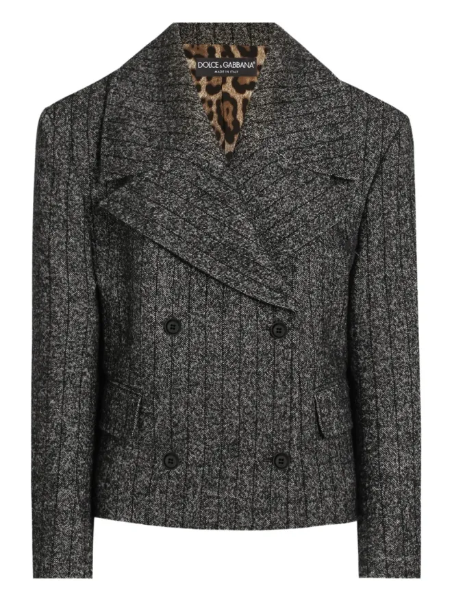 Dolce & Gabbana Dolce & Gabbana ストライプ ダブルブレスト ジャケット - グレーの商品画像