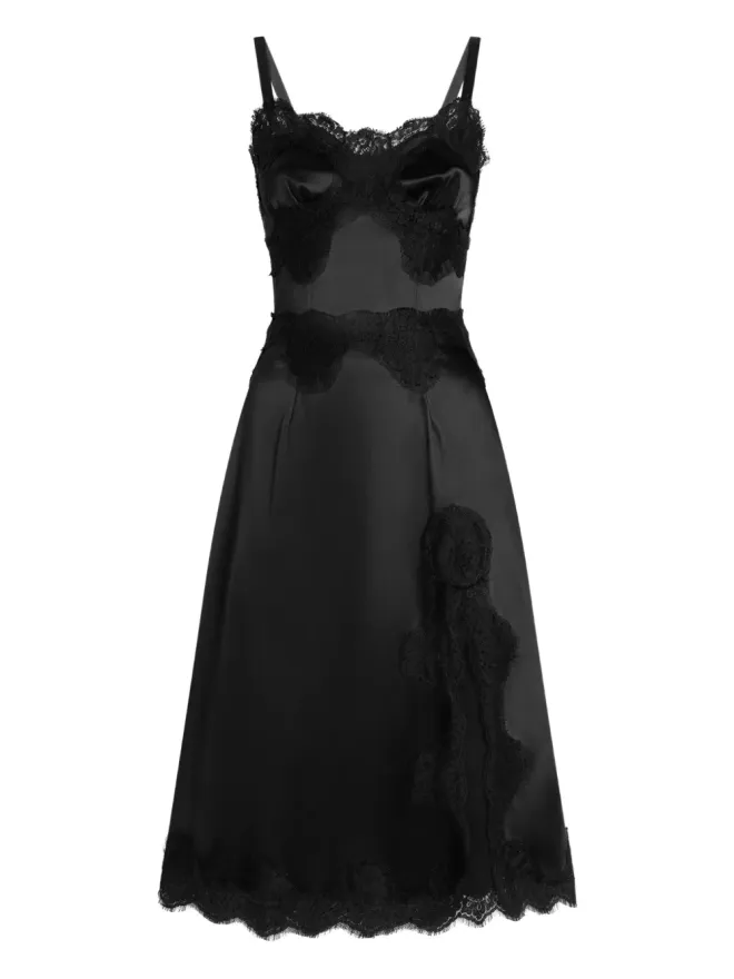 Dolce & Gabbana Dolce & Gabbana レース装飾サテンのドレスの商品画像