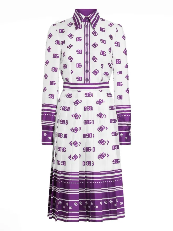 Dolce & Gabbana Dolce & Gabbana DGロゴ オールオーバープリント ツイル シャツドレスの商品画像