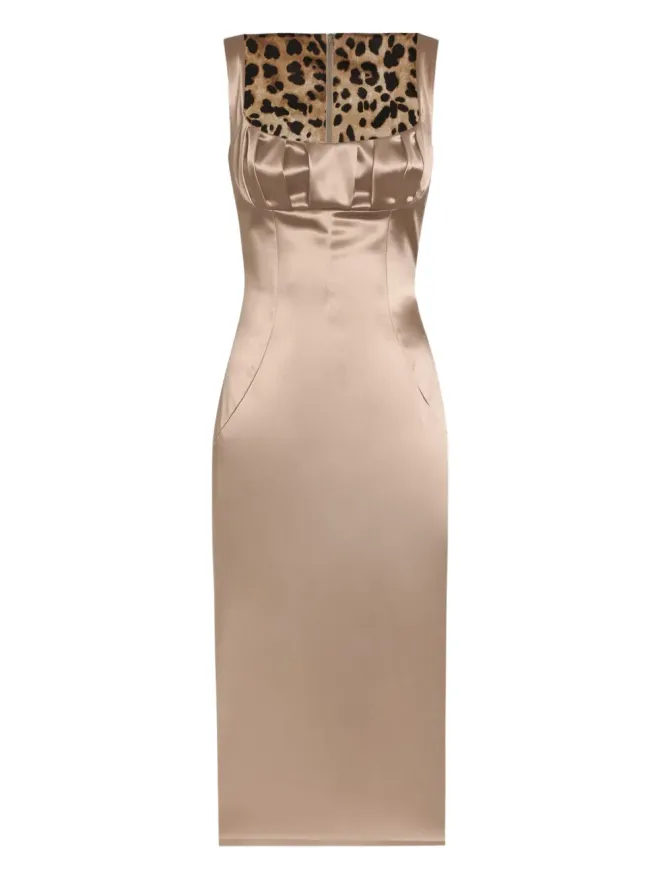 Dolce & Gabbana Dolce & Gabbana プリーツディテール サテン ミディドレスの商品画像